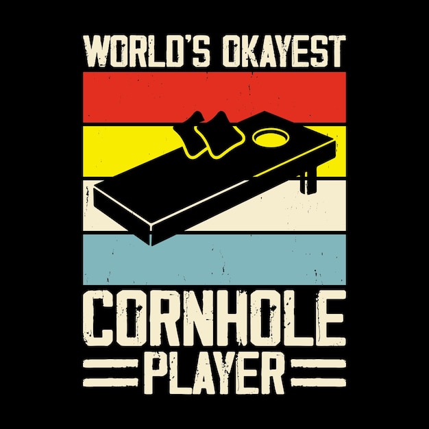 Funny Cornhole Player Retro Vintage Cornhole Tshirt Design