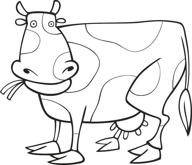 Premium Vector | Funny cow for coloring book