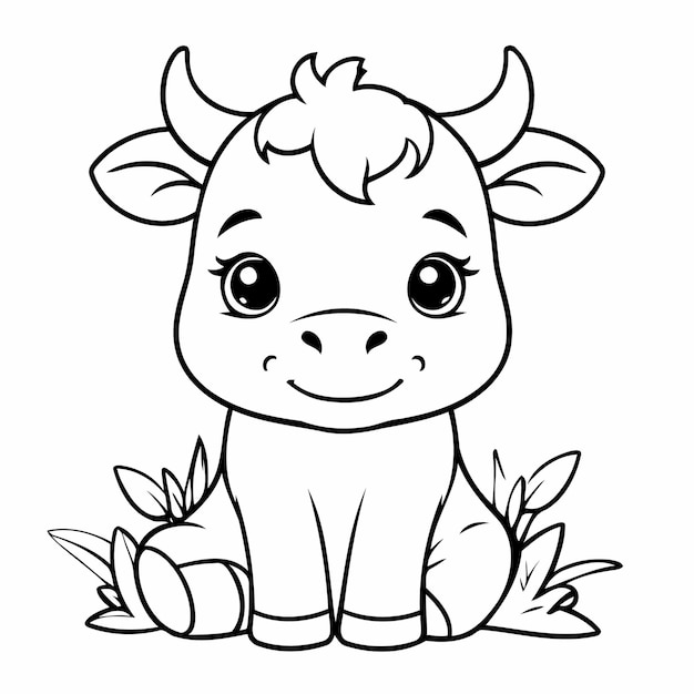 Funny Cow doodle for children page