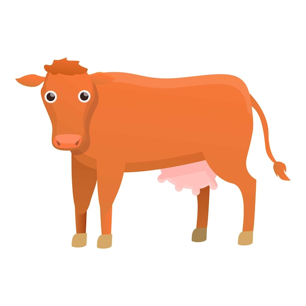 Vector funny cow icon cartoon of funny cow vector icon for web design isolated on white background