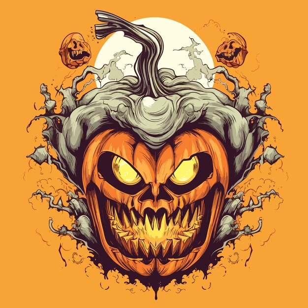 Funny and creepy halloween vector design