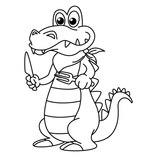 Вектор Забавные персонажи мультфильмов с крокодилами векторная иллюстрация для детской красочной книги.