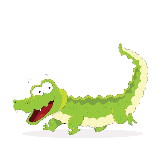 Funny crocodile cartoon posing