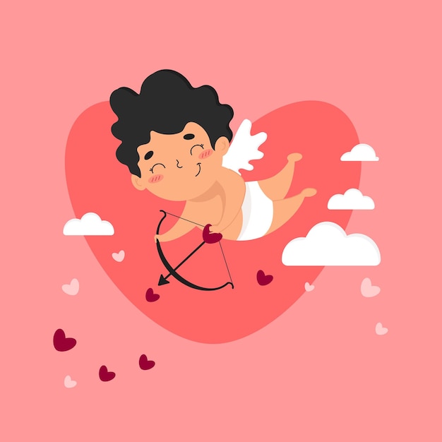 Cupido divertente con un inchino