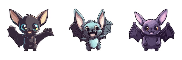 Funny cute bat Cartoon vector illustration