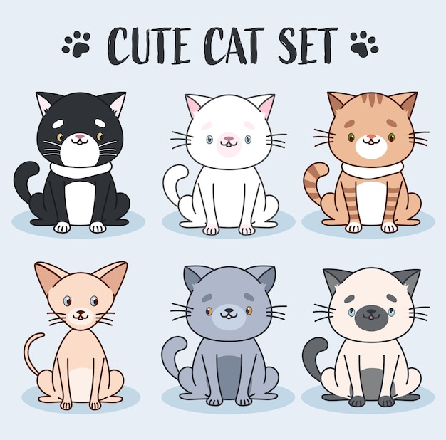 Black Cat Icon Cute Funny Cartoon Smiling Character Kawaii Animal