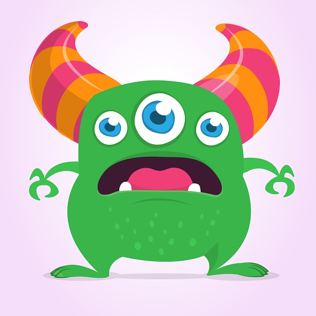 Funny cute cartoon monster character