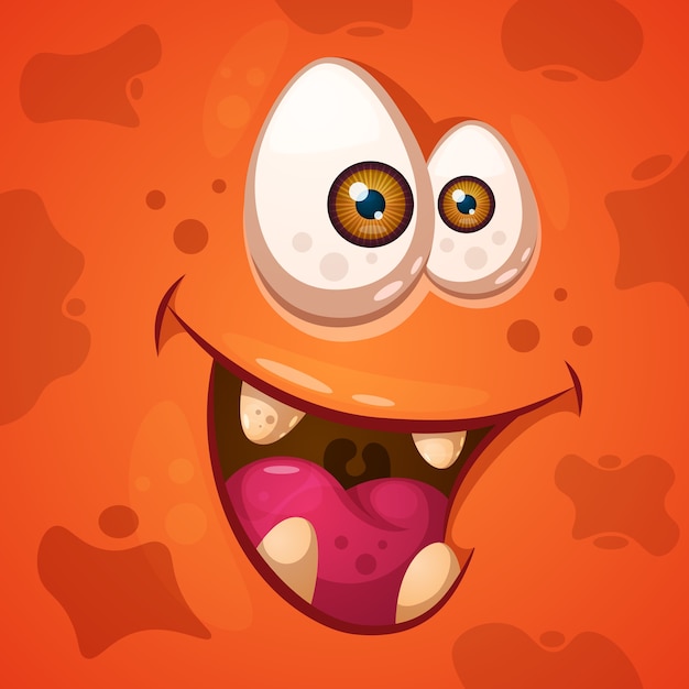 Funny, cute crazy monster character.