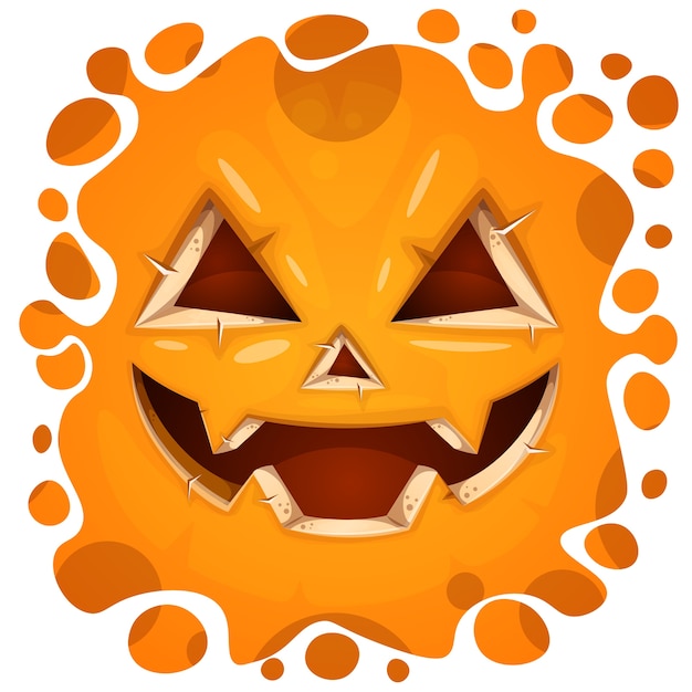 Vector funny, cute crazy pumpkin character