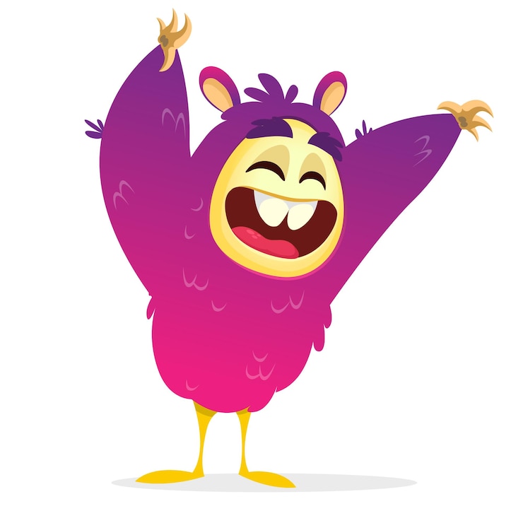 वेक्टर funny cute furry monster character yeti or sasquatch bigfoot illustration
