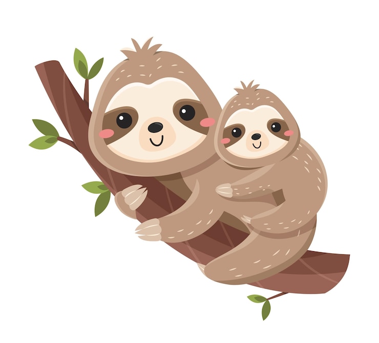Vector 재미 있는 귀여운 나무늘보