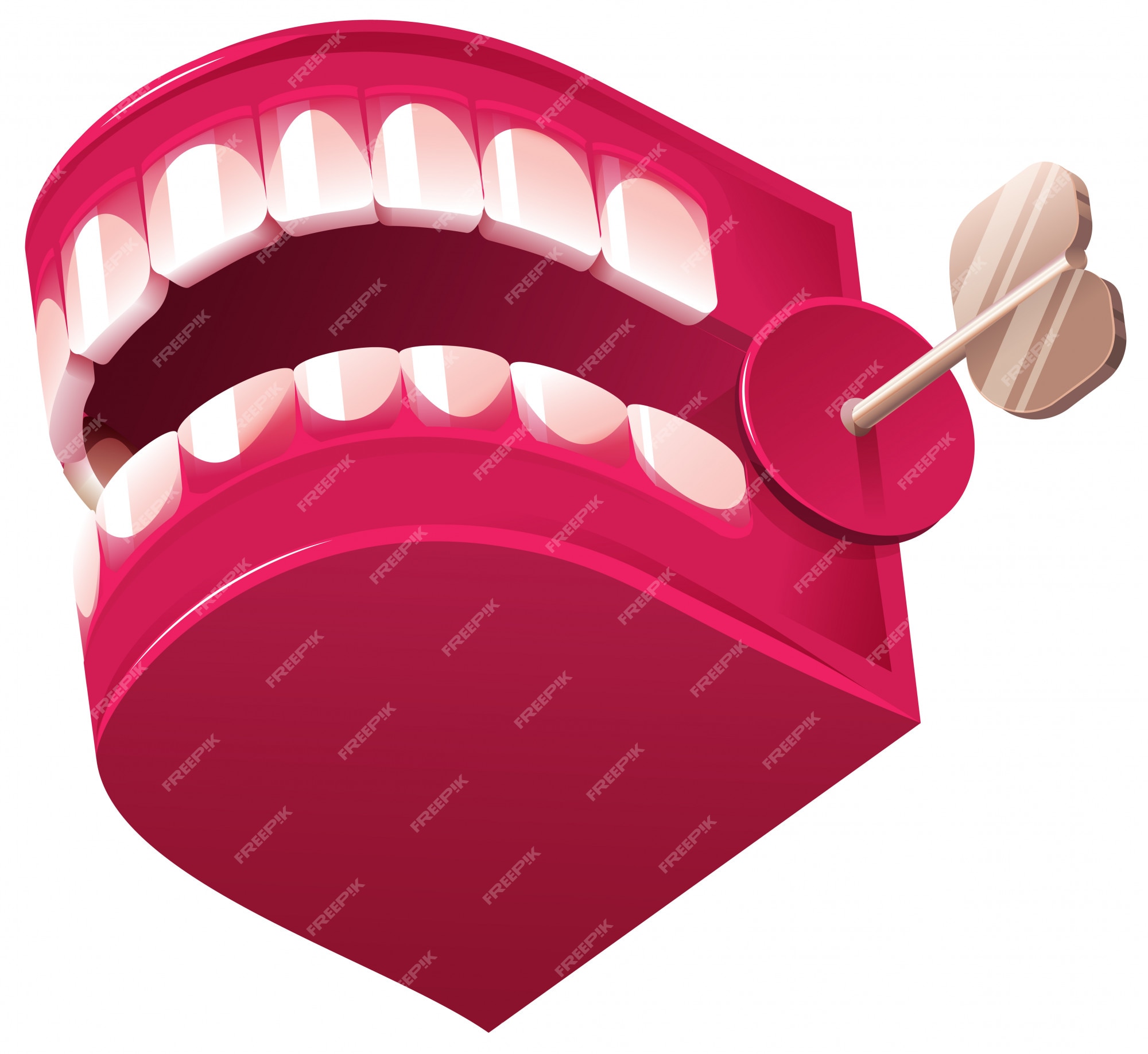 Premium Vector | Funny denture clockwork jaw surprise toy isolated Premium Vector | Funny denture clockwork jaw surprise toy isolated