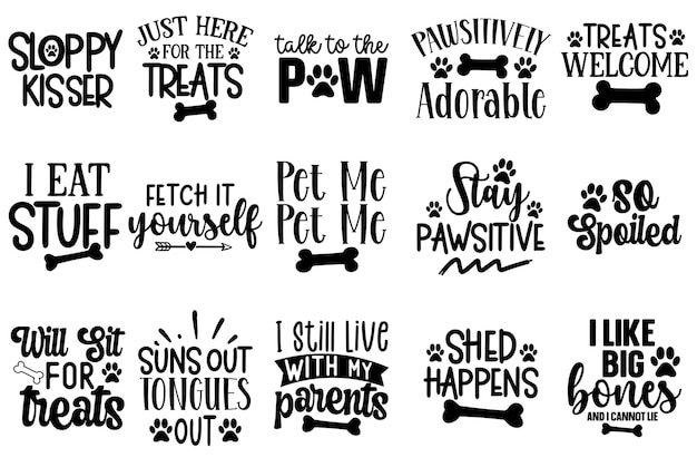 Funny Dog Bandana SVG Bundle Dog Quotes Bundle