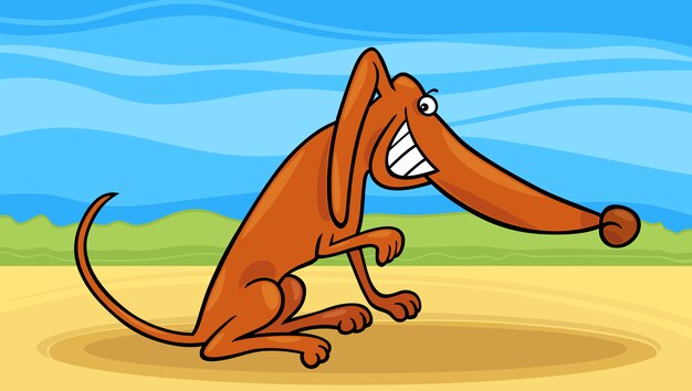 funny dog cartoon illustration