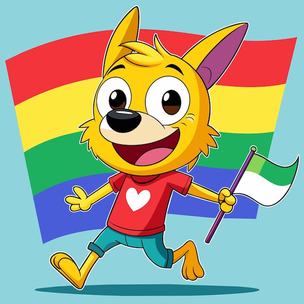 Funny dog fox hand drawn mascot cartoon character sticker icon concept isolated illustration