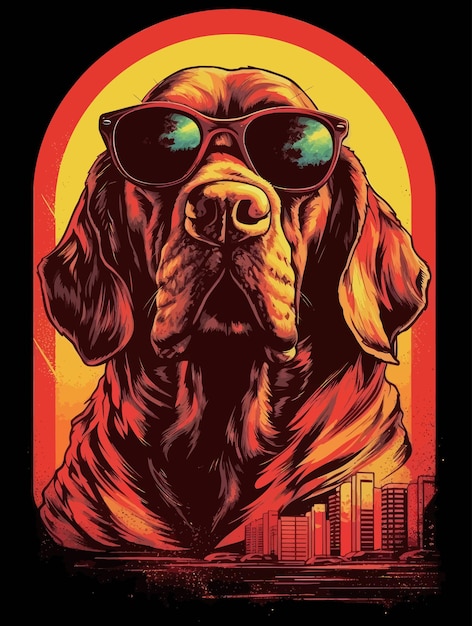 ベクトル 面白い犬のレトロデザイン ベクトルイラスト シャツのプリント