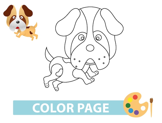 Vector funny dog vector for coloring