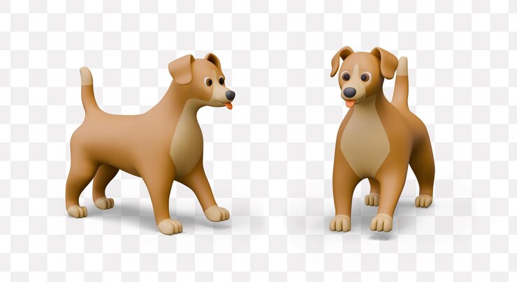 Vector funny dog with tongue sticking out domestic animal in realistic style
