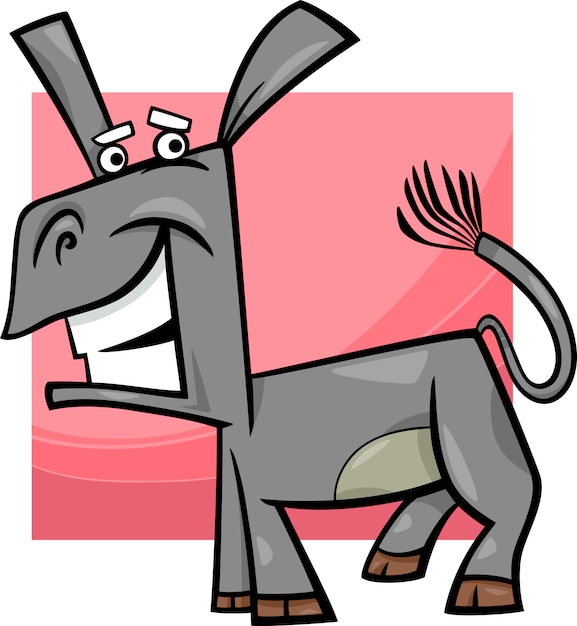 Vector funny donkey cartoon illustration