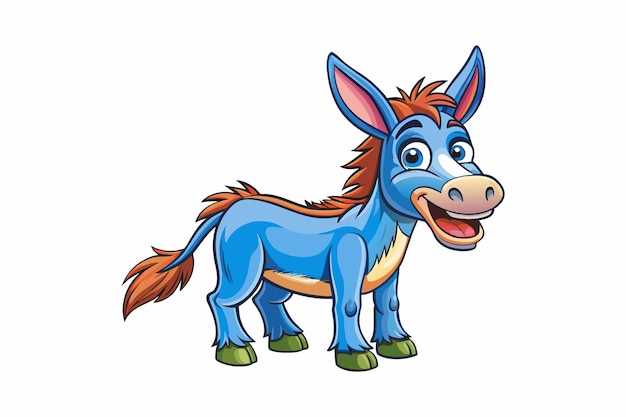 A Funny Donkey on White Background