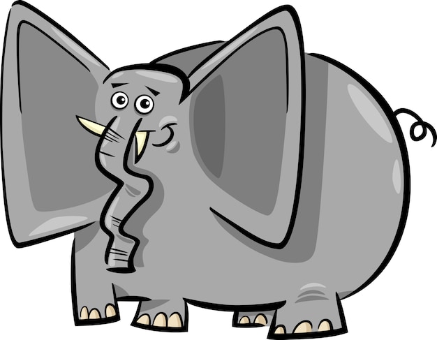 Funny doodle elephants cartoon