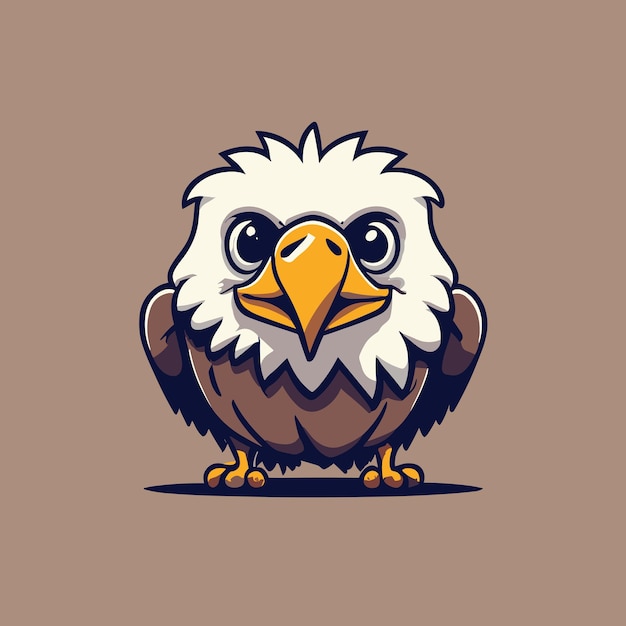 Vector funny eagle looking straight ahead