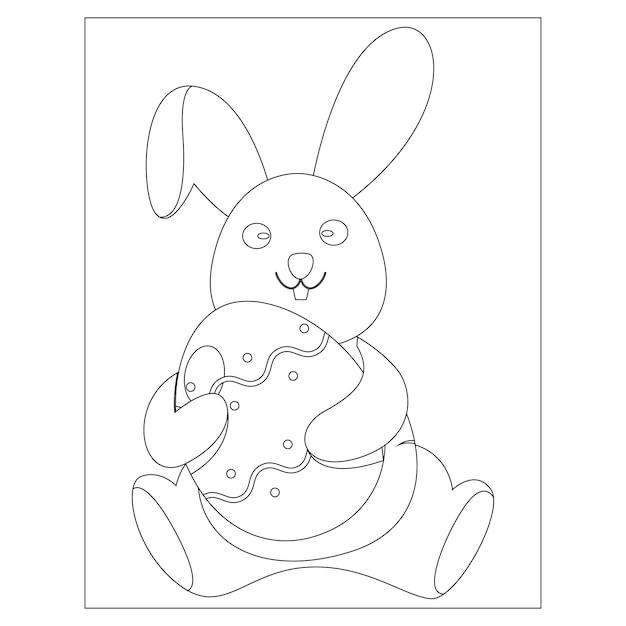 Funny Easter Coloring pages for kids printable vector