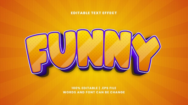 Vector funny editable text effect in funny and cartoon text style