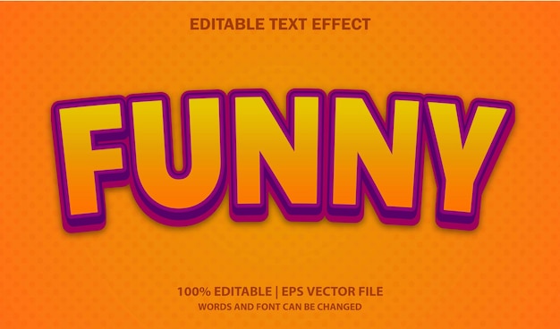 Vector funny editable text effect style vector