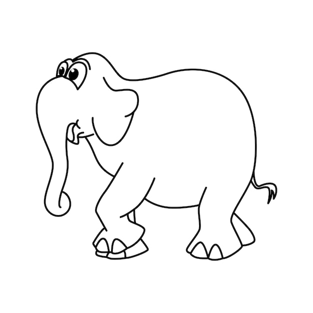 Funny elephant cartoon characters vector For kid coloring book