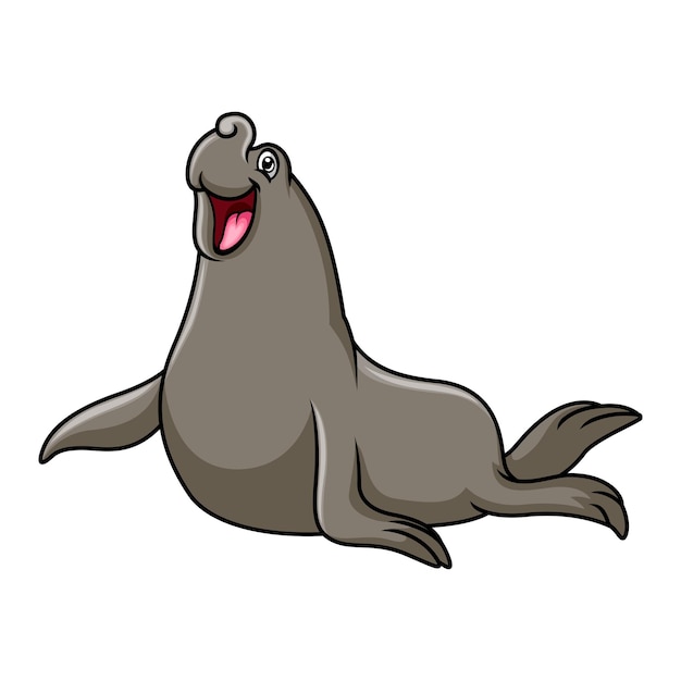 Vector funny elephant seals are relaxing