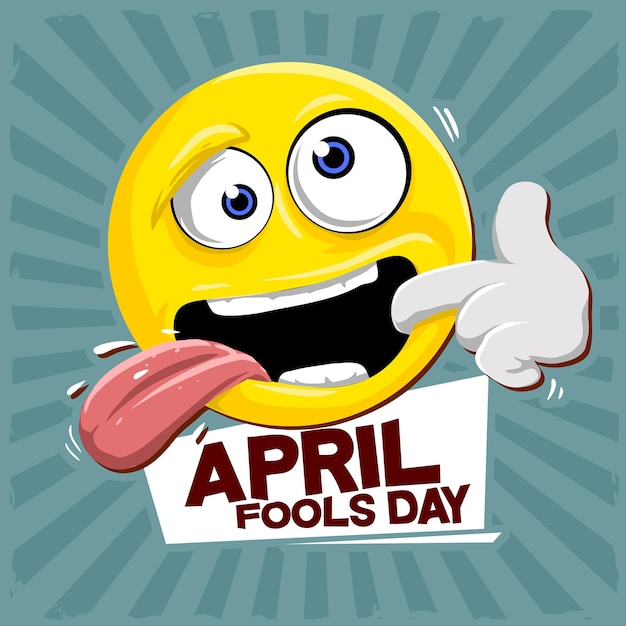 Funny emoticon for celebrating April fools day