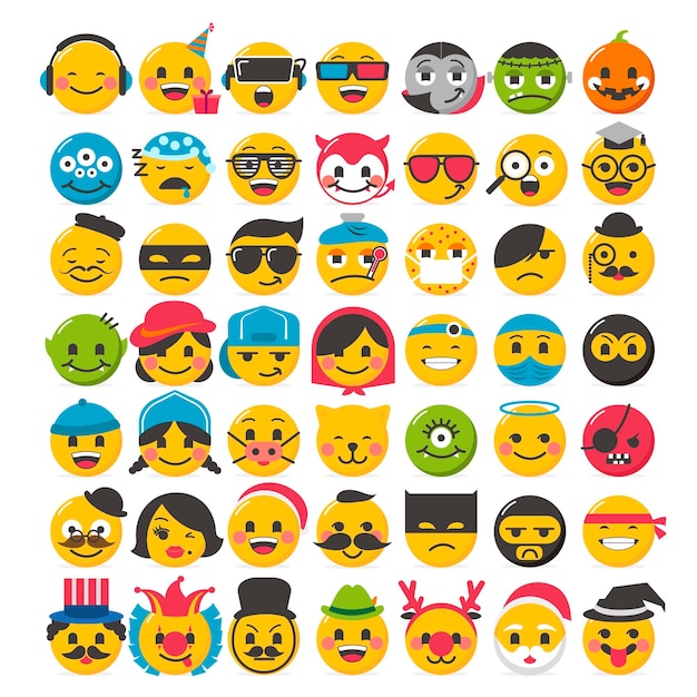 Vector funny emoticons design