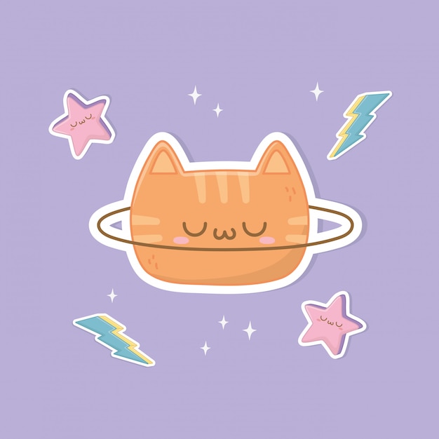 Personaggio kawaii di fantasia divertente gatto