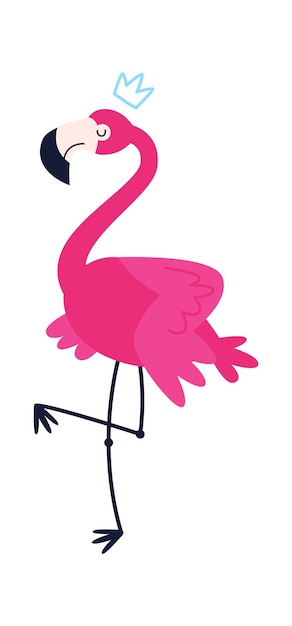 Funny flamingo character