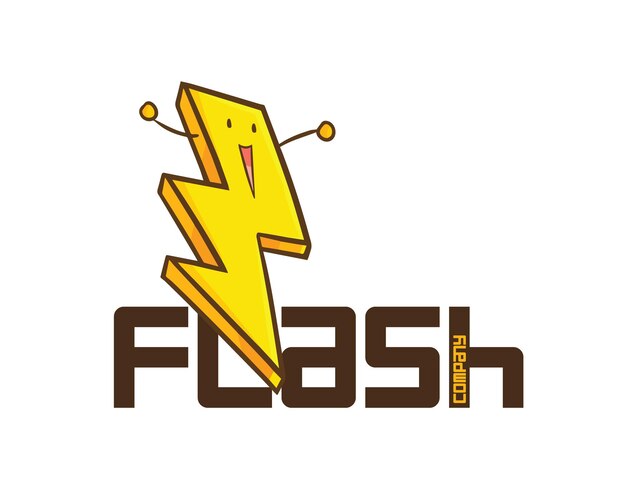 面白いフラッシュ会社のロゴのテンプレート