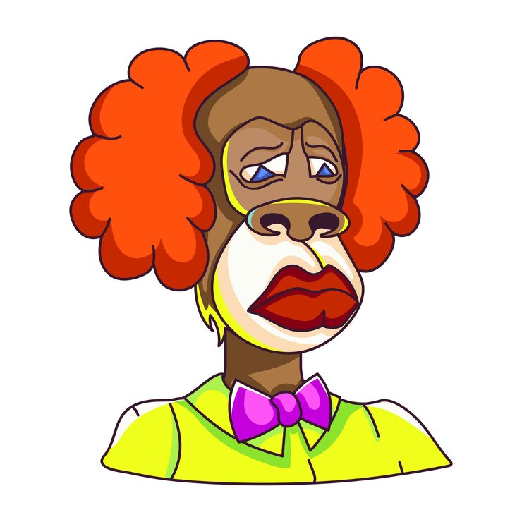 Vector a funny flat illustration of clown monkey