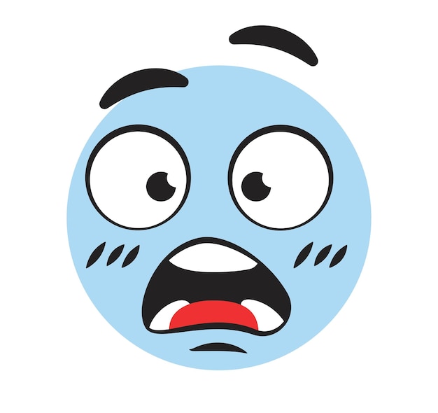 Vector funny frightened emoticon