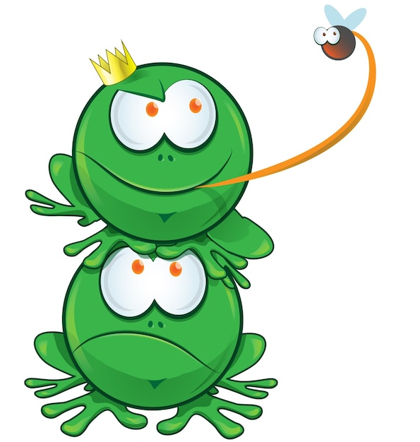 Vector funny frog cartoon vector illustration