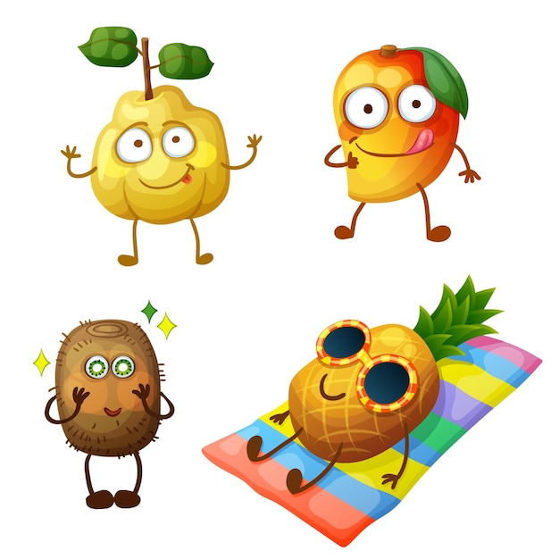 Funny fruit character isolated on white background