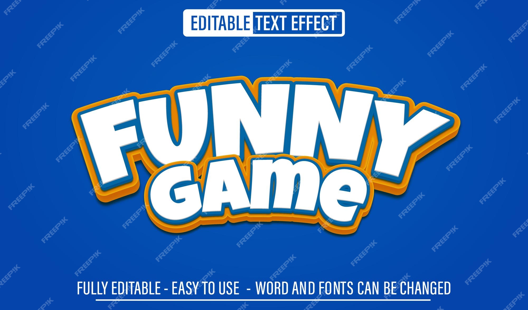 Premium Vector  Funny games 3d text effect