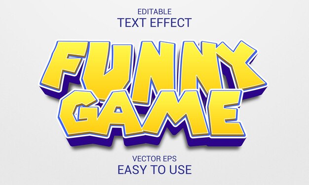 Vector funny game editable 3d text effect style