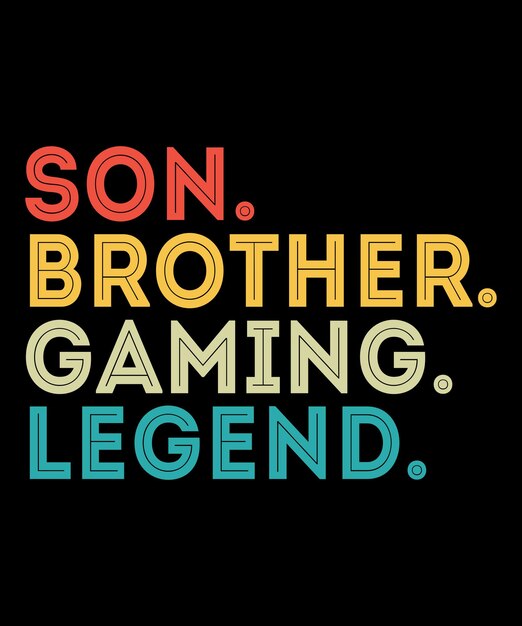 Вектор Забавный подарок геймеру son brother gaming legend gaming рубашка с принтом шаблон типография дизайн футболки