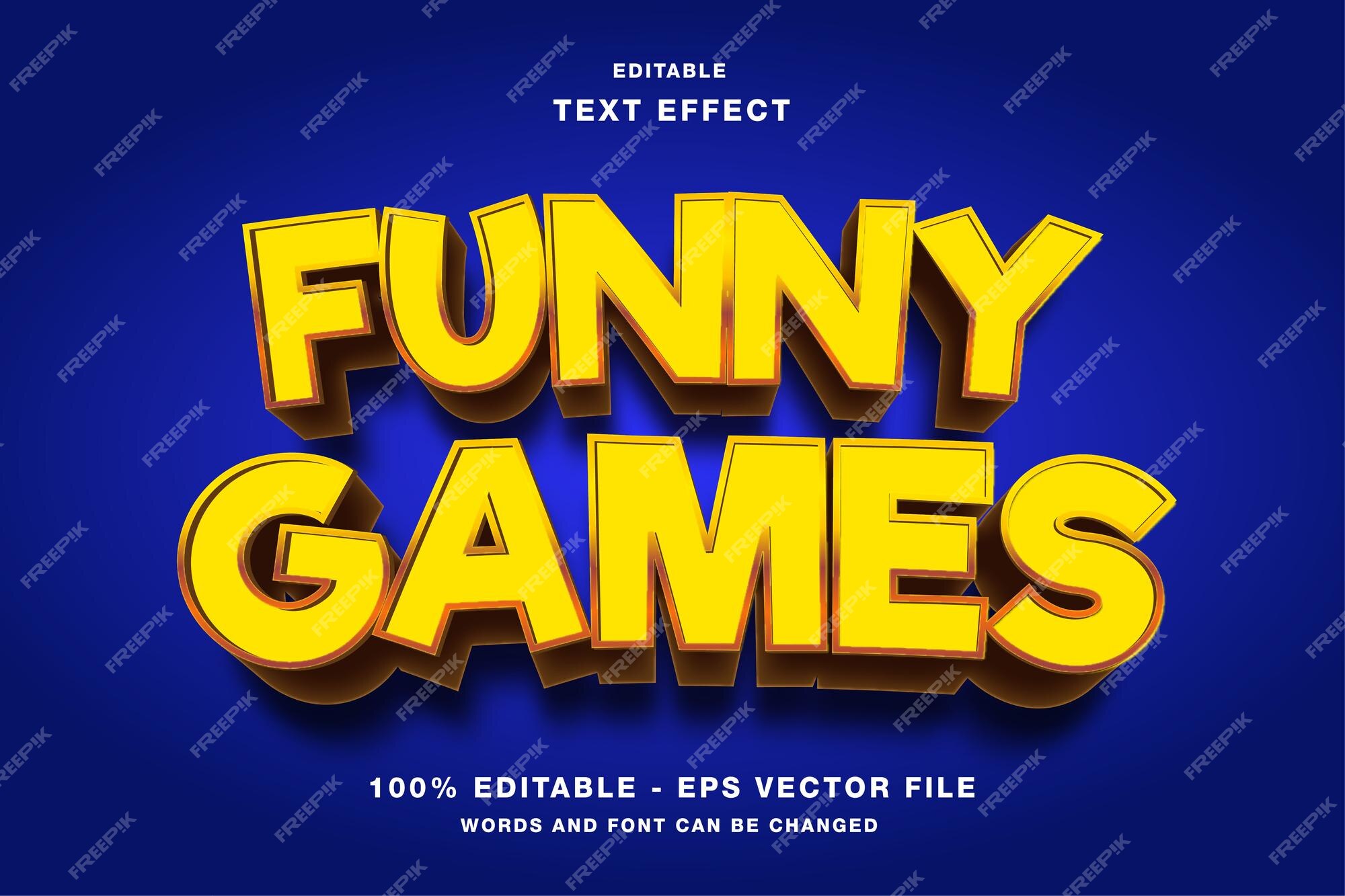 Premium Vector  Funny games 3d text effect