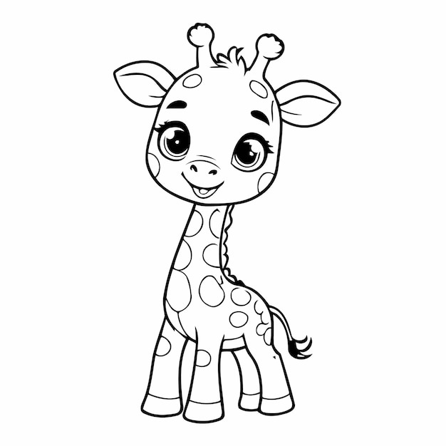 Funny Giraffe doodle for children page