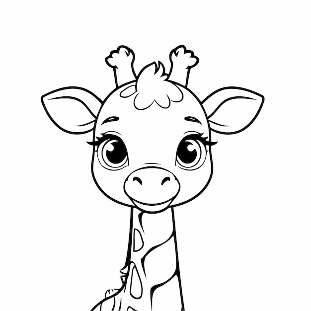 Funny Giraffe drawing for kids colouring page