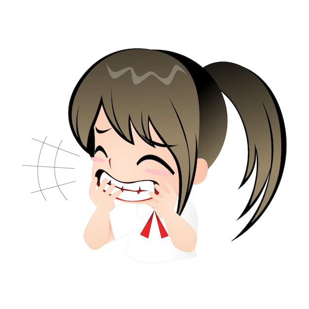 Funny girl cartoon character cute