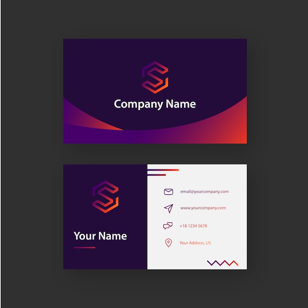 Vector funny gradient business card