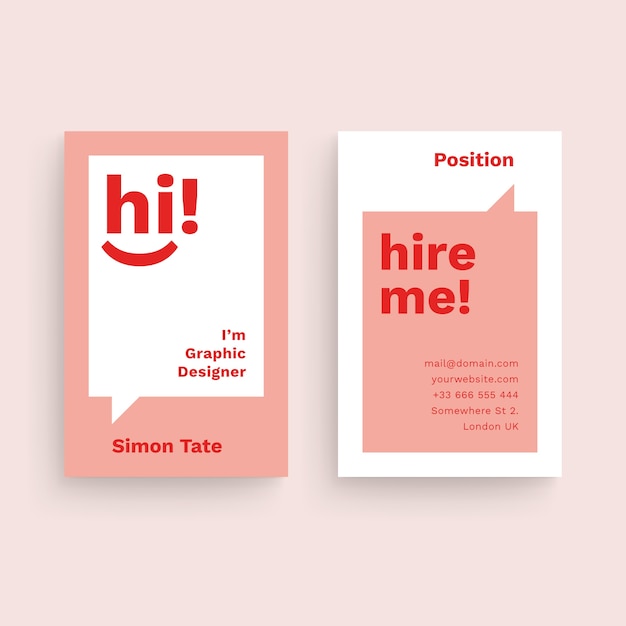 Funny graphic designer business card template