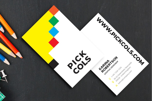 Vector funny graphic designer business card template